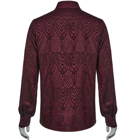 SiaLinda for Men: Rikard, gothisches Jacquardhemd rot - SiaLinda.com